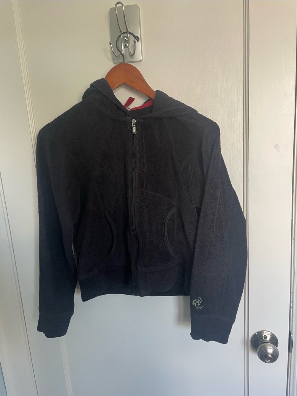 Patagonia x Rhythm Fleece Zip Hoodie Black Women's S Cropped Outdoor Surf